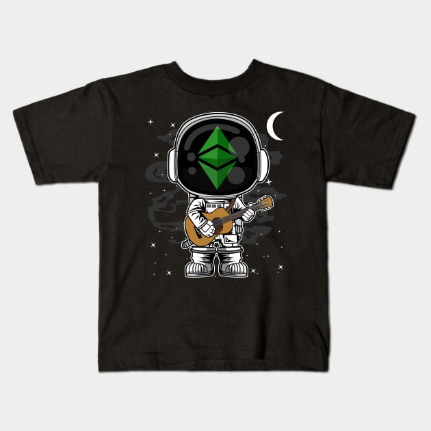 Astronaut Guitar Ethereum Classic ETH Coin To The Moon Crypto Token Cryptocurrency Blockchain Wallet Birthday Gift For Men Women Kids Kids T-Shirt by Thingking About